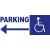 Panneau d'accès parking handicapé direction gauche-Panneau handicapé - PMR-Panneaux Signalétiques