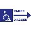 Panneau rampe d'accès handicapé direction droite-Panneau handicapé - PMR-Panneaux Signalétiques