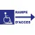 Panneau rampe d'accès handicapé direction droite-Panneau handicapé - PMR-Panneaux Signalétiques