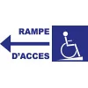 Panneau rampe d'accès handicapé direction gauche-Panneau handicapé - PMR-Panneaux Signalétiques