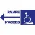 Panneau rampe d'accès handicapé direction gauche-Panneau handicapé - PMR-Panneaux Signalétiques