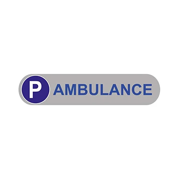 Plaque de Parking Ambulance au Format 500x110mm en 5mm d'épaisseur-Panneau parking-Panneaux Signalétiques