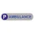 Plaque de Parking Ambulance au Format 500x110mm en 5mm d'épaisseur-Panneau parking-Panneaux Signalétiques