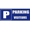 Sattie Panneau Signalétique Parking Visiteurs Bleu et Blanc Polycarbonate Montage Mural Standard Paysage One Size