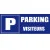 Sattie Panneau Signalétique Parking Visiteurs Bleu et Blanc Polycarbonate Montage Mural Standard Paysage One Size