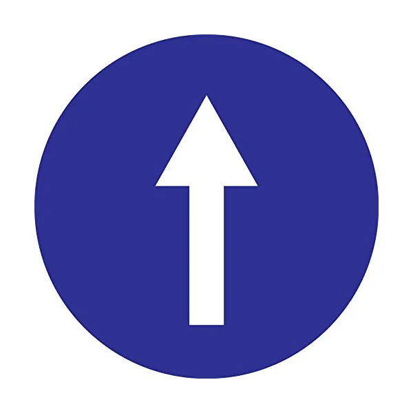 Autocollant Sens de Circulation obligatoire-Panneau directionnel-Panneaux Signalétiques