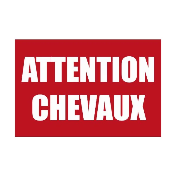 Panneau PVC 300x200 mm Avertissement Chevaux Simple-Panneau attention Danger-Panneaux Signalétiques