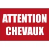 Panneau PVC 300x200 mm Avertissement Chevaux Simple-Panneau attention Danger-Panneaux Signalétiques