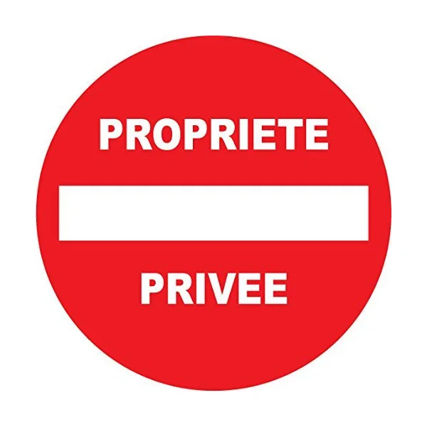 panneau signalétique"Propriété privée" diam 300 en pvc-Interdiction-Panneaux Signalétiques