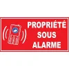 Panneau propriété sous alarme - vidéo surveillance smartphone-Panneau vidéo surveillance-Panneaux Signalétiques