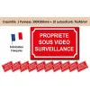 Pack 1 Panneau,10 adhésifs propriété sous vidéo Surveillance-Panneau vidéo surveillance-Panneaux Signalétiques