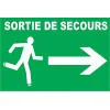Sortie de secours à droite-Panneau évacuation et sortie de secours-Panneaux Signalétiques