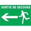 Sortie de secours à gauche-Panneau évacuation et sortie de secours-Panneaux Signalétiques