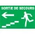 Sortie de secours avec escalier à gauche-Panneau évacuation et sortie de secours-Panneaux Signalétiques