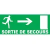 Sortie de secours à droite avec porte-Panneau évacuation et sortie de secours-Panneaux Signalétiques