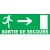 Sortie de secours à droite avec porte-Panneau évacuation et sortie de secours-Panneaux Signalétiques
