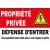 Panneau propriété privée défense d'entrer Vous pénétrez dans Cette Zone à Vos Risques et périls Haute Haute Tension en PVC de 5m