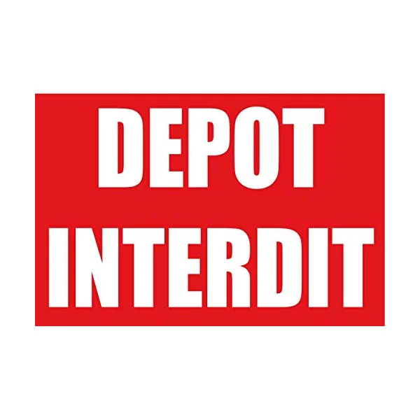 Panneau dépôt interdit en PVC de 5mm d'épaisseur 450x300mm-Interdiction-Panneaux Signalétiques