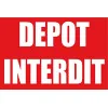 Panneau dépôt interdit en PVC de 5mm d'épaisseur 450x300mm-Interdiction-Panneaux Signalétiques