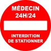 Panneau pvc rond "Médecin interdiction de stationner"-Panneau stationnement-Panneaux Signalétiques