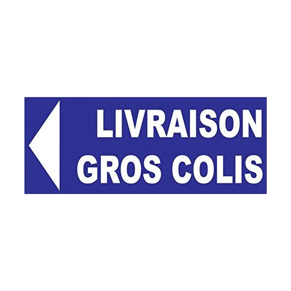 Panneau Signalétique en PVC Bleu, One Size, Directionnel, Livraison Gros Colis Direction Gauche-Panneau parking-SIGNAGE