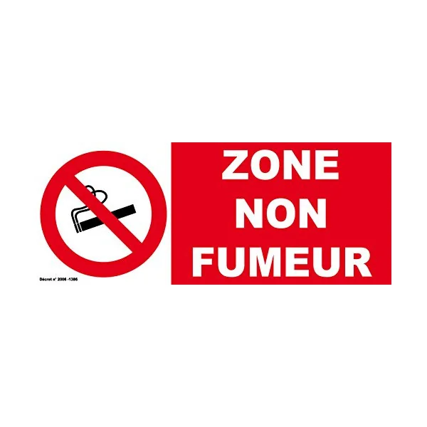 Panneau "ZONE NON FUMEUR"-Panneau interdit de fumer-Panneaux Signalétiques