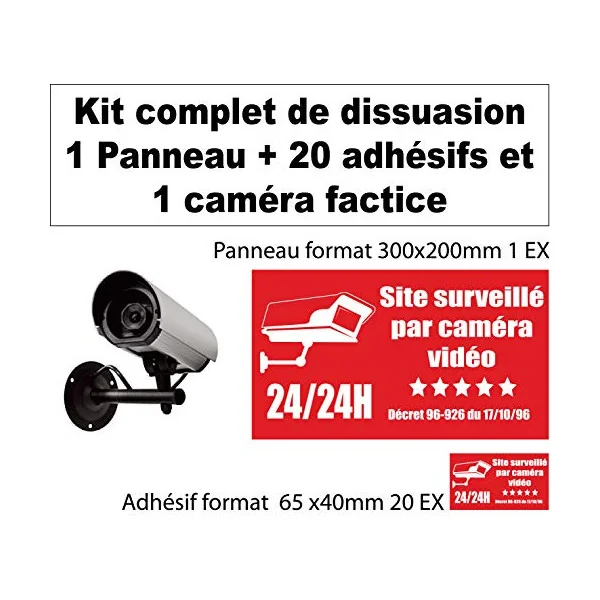 Kit de Dissuasion.-Autocollant de dissuasion-Panneaux Signalétiques