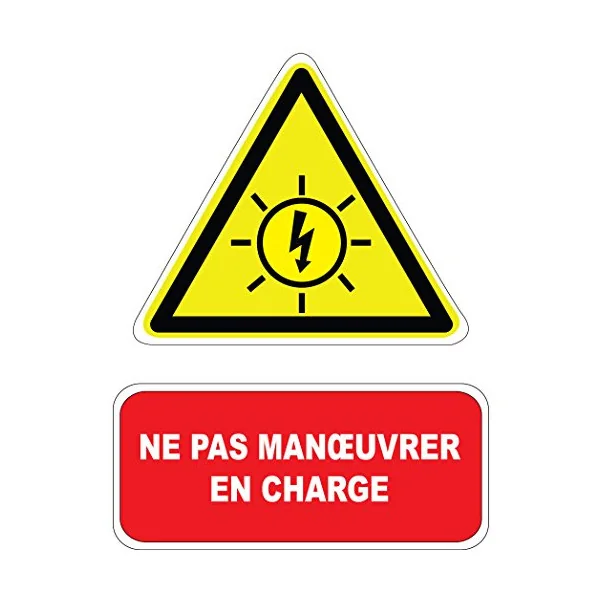 Etiquette Ne-Pas-Manoeuvrer-en-Charge. Lot de 10ex-Autocollant danger et avertissement-Panneaux Signalétiques