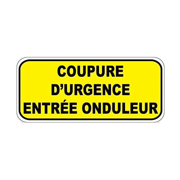 Etiquette Coupure d'urgence entrée onduleur. Lot de 20ex-Autocollant danger et avertissement-Panneaux Signalétiques