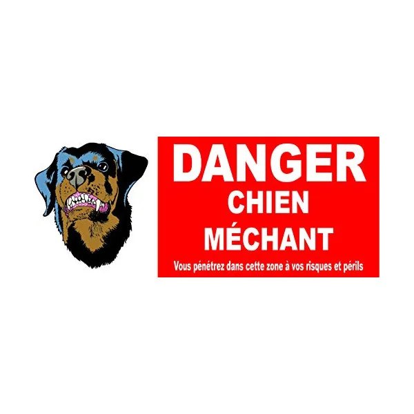 Danger Chien méchant-Panneau attention au chien-Panneaux Signalétiques