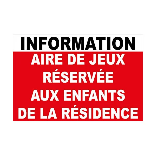 Panneau d'information et de sécurité pour Aire de Jeux 450x300mm en 10mm d'épaisseur-Panneau aire de jeux-Panneaux Signalétiques