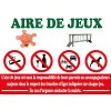 Panneau sécurité Aire de Jeux avec Pictogramme 450x300mm en 10mm d'épaisseur-Panneau aire de jeux-Panneaux Signalétiques