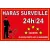 Panneau haras sous Surveillance 24h/24-450X300mm en PVC 3mm d'épaisseur-Panneau chasse interdite-Panneaux Signalétiques