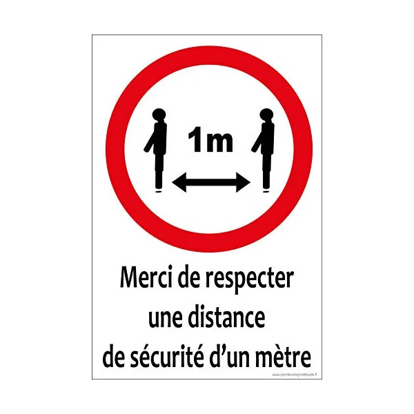 Merci de Respecter Une Distance de sécurité-Panneau attention Danger-Panneaux Signalétiques