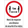 Merci de Respecter Une Distance de sécurité-Panneau attention Danger-Panneaux Signalétiques