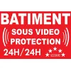 Panneau bâtiment sous vidéo protection 24/24-Panneau vidéo surveillance-Panneaux Signalétiques
