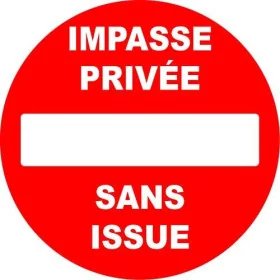 Panneau PVC Rond "Impasse Privée Sans Issue"-Interdiction-Panneaux Signalétiques