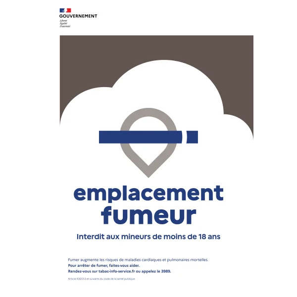 Emplacement fumeur-Affichage obligatoire-Panneaux Signalétiques