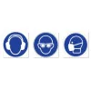 Lot de 3 adhésifs Port des EPI obligatoire : protections visage-Pictogramme EPI-Panneaux Signalétiques