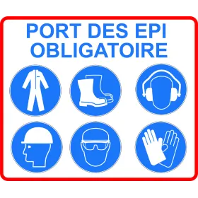 Panneau Port des EPI obligatoire avec pictos-Pictogramme EPI-Panneaux Signalétiques