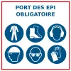 Panneau Port des EPI obligatoire avec pictos-Pictogramme EPI-Panneaux Signalétiques