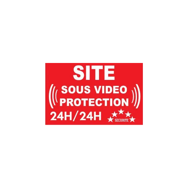 Adhésif de dissuasion 100x70mm "site sous vidéo protection"-Autocollant de dissuasion-Panneaux Signalétiques