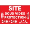 Adhésif de dissuasion 100x70mm "site sous vidéo protection"-Autocollant de dissuasion-Panneaux Signalétiques