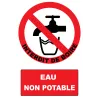 P005 Interdit de boire Eau non potable-Interdiction-Panneaux Signalétiques