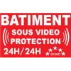 Adhésif de dissuasion 100x70mm "bâtiment sous vidéo protection"-Autocollant de dissuasion-Panneaux Signalétiques