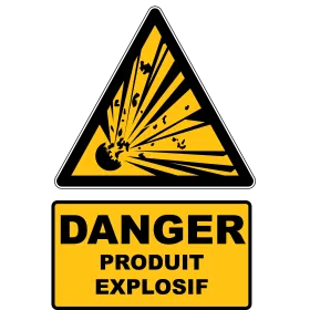 W002 Danger Produit explosif-Panneau attention Danger-Panneaux Signalétiques