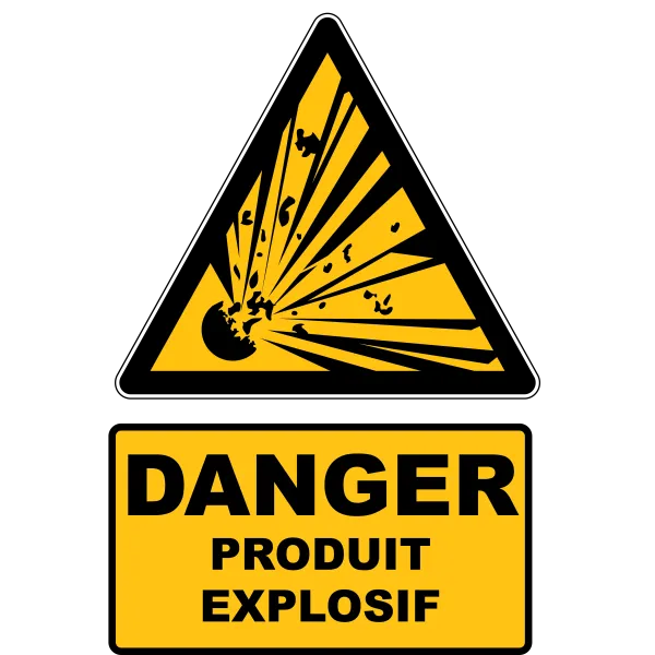 W002 Danger Produit explosif-Panneau attention Danger-Panneaux Signalétiques