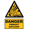 W002 Danger Produit explosif-Panneau attention Danger-Panneaux Signalétiques