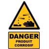 W023 Danger Produit corrosif-Panneau attention Danger-Panneaux Signalétiques