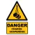 W015 Danger Charges suspendues-Panneau attention Danger-Panneaux Signalétiques